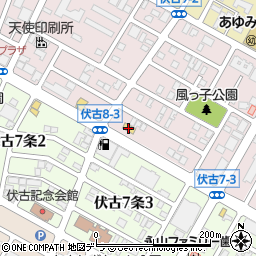ファミリーマート札幌伏古８条店周辺の地図