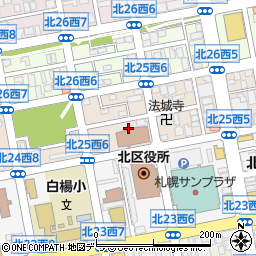 札幌市役所　区役所北区役所北区民センター周辺の地図