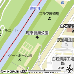 雁来健康公園周辺の地図