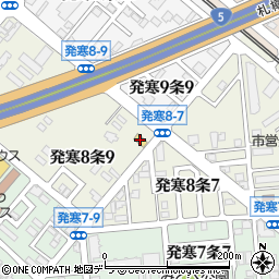 セブンイレブン札幌発寒８条店周辺の地図