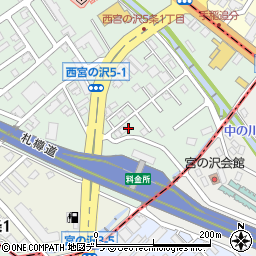 北海道札幌市手稲区西宮の沢５条1丁目6周辺の地図