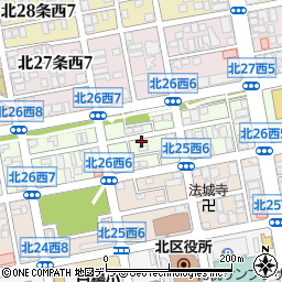 北海道札幌市北区北２６条西6丁目周辺の地図