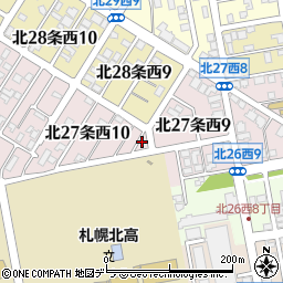 北海道札幌市北区北２７条西10丁目1周辺の地図