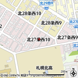 北海道札幌市北区北２７条西10丁目周辺の地図