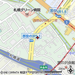 北海道札幌市手稲区西宮の沢５条1丁目周辺の地図
