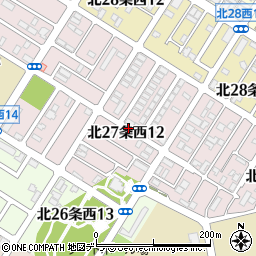北海道札幌市北区北２７条西12丁目周辺の地図