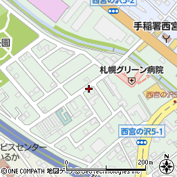 北海道札幌市手稲区西宮の沢５条周辺の地図