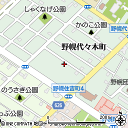 北海道江別市野幌代々木町75周辺の地図