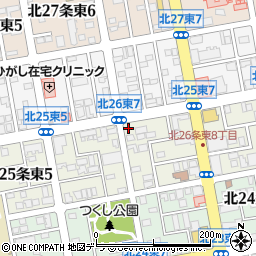 ローソン札幌北２５東七丁目店周辺の地図