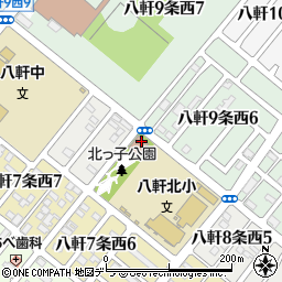 札幌市役所子ども未来局　子ども育成部八軒北児童会館周辺の地図