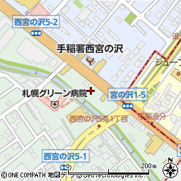 北海道札幌市手稲区西宮の沢５条1丁目12周辺の地図