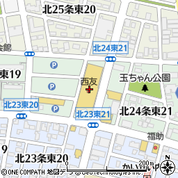 西友元町北二十四条店周辺の地図