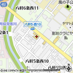 トヨタカローラ札幌　八軒店周辺の地図