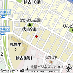 北海道札幌市東区伏古９条1丁目周辺の地図
