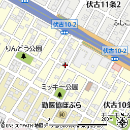 北海道札幌市東区伏古１０条周辺の地図