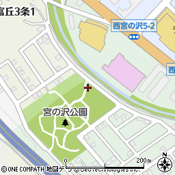宮の沢公園トイレ周辺の地図