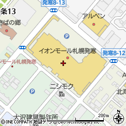 イオンモール札幌発寒周辺の地図