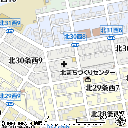 北海道札幌市北区北３０条西周辺の地図