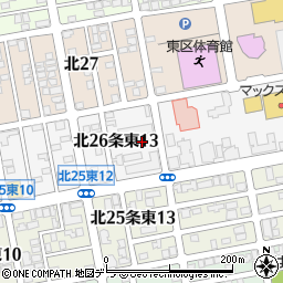 北海道札幌市東区北２６条東周辺の地図