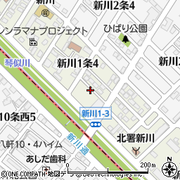 北海道札幌市北区新川１条周辺の地図