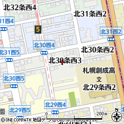北海道札幌市北区北３０条西3丁目周辺の地図