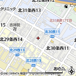 北海道札幌市北区北３０条西12丁目周辺の地図