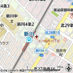 ＪＲ北海道新川駅周辺の地図