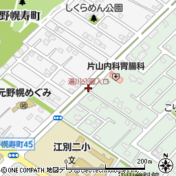 湯川公園入口周辺の地図