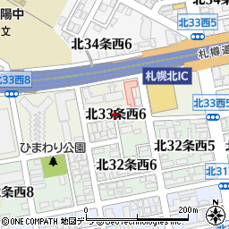 北海道札幌市北区北３３条西6丁目周辺の地図