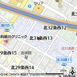 北海道札幌市北区北３１条西13丁目周辺の地図