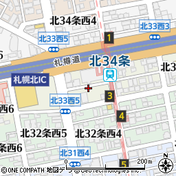 北海道札幌市北区北３３条西4丁目周辺の地図