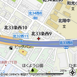 北海道札幌市北区北３３条西9丁目3周辺の地図