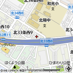 北海道札幌市北区北３３条西9丁目1周辺の地図