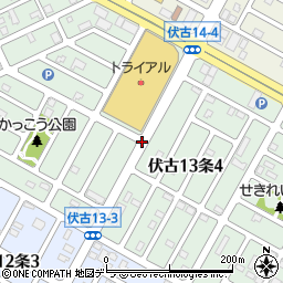 北海道札幌市東区伏古１３条周辺の地図