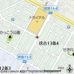 北海道札幌市東区伏古１３条周辺の地図
