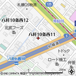 北海道札幌市西区八軒１０条西11丁目周辺の地図