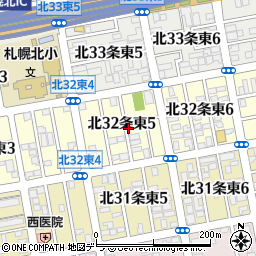 北海道札幌市東区北３２条東5丁目周辺の地図