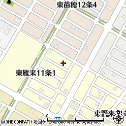 北海道札幌市東区東雁来１１条1丁目6-18周辺の地図