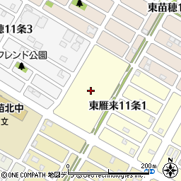 北海道札幌市東区東雁来１１条1丁目1周辺の地図