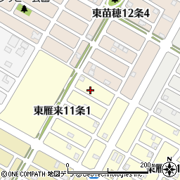 北海道札幌市東区東雁来１１条1丁目6-21周辺の地図