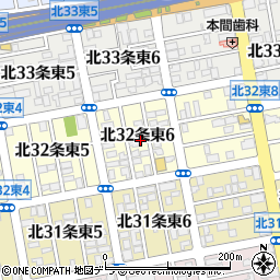 北海道札幌市東区北３２条東6丁目周辺の地図
