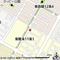 北海道札幌市東区東雁来１１条1丁目6-1周辺の地図