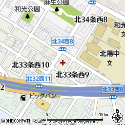 北海道札幌市北区北３３条西9丁目5周辺の地図