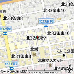 北海道札幌市東区北３２条東周辺の地図