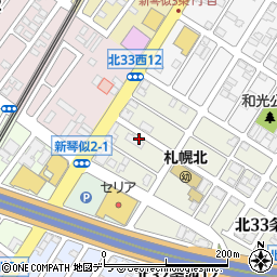 北海道札幌市北区北３３条西12丁目周辺の地図