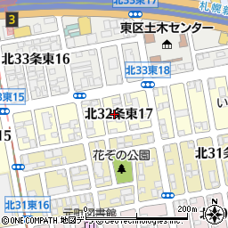 北海道札幌市東区北３２条東17丁目周辺の地図