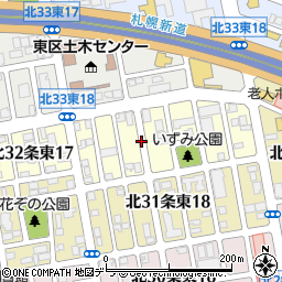 北海道札幌市東区北３２条東18丁目周辺の地図