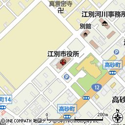 北海道江別市周辺の地図