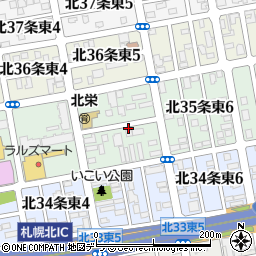 北海道札幌市東区北３５条東5丁目周辺の地図