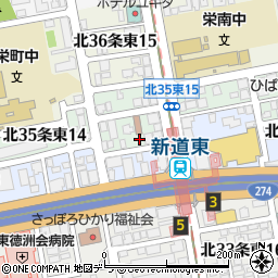 パークネット札幌北３５東１５駐車場周辺の地図